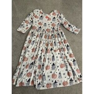 NEW Mila and Rose Halloween 3/4 Sleeve Ghost Pumpkin Dress Girl 9/10 NWT Fall